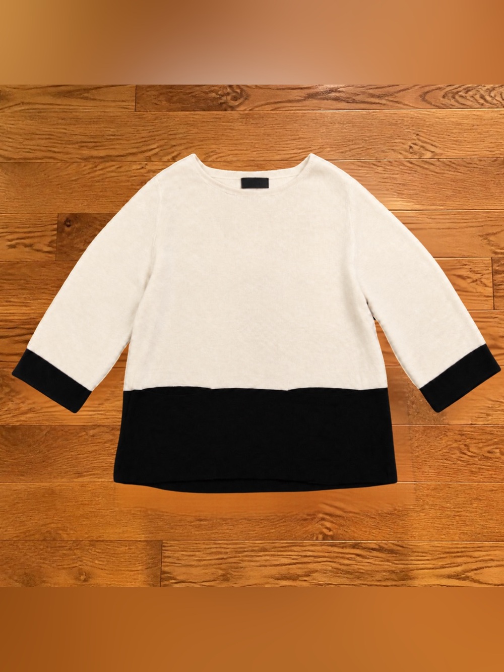 Ann Taylor Ivory Black Colorblock Sweater Size XS